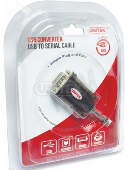 Cáp chuyển đổi, USB to RS 232 Unitek ( Win XP, Win 7, Win 8...)